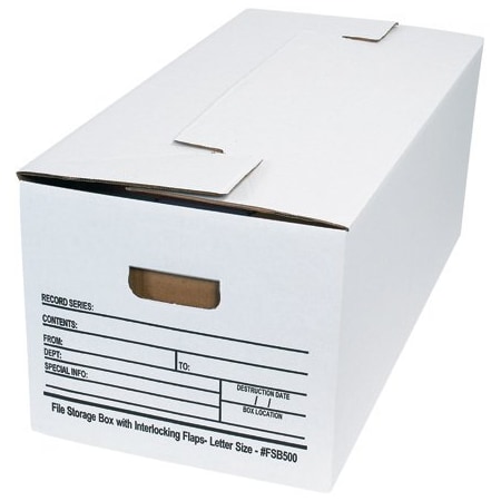 Bsc Preferred 24 x 12 x 10'' Interlocking Flap File Storage Boxes, 12PK FSB500